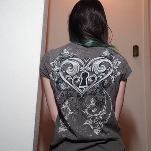 Grey shirt with black and white design!